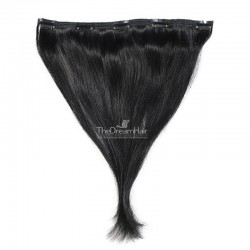 One Piece of Double Weft, Extra Large, Clip-in Hair Extensions, Color #1 (Jet Black), Made With Remy Indian Human Hair