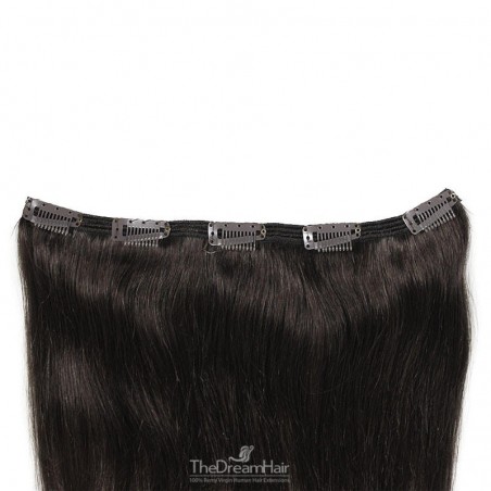One Piece of Double Weft, Extra Large, Clip-in Hair Extensions, Color #1B (Off Black), Made With Remy Indian Human Hair