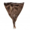 One Piece of Double Weft, Extra Large, Clip-in Hair Extensions, Color #4 (Dark Brown), Made With Remy Indian Human Hair