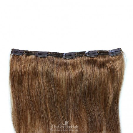 One Piece of Double Weft, Extra Large, Clip-in Hair Extensions, Color #6 (Medium Brown), Made With Remy Indian Human Hair