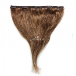 One Piece of Double Weft, Extra Large, Clip-in Hair Extensions, Color #6 (Medium Brown), Made With Remy Indian Human Hair
