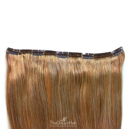 One Piece of Double Weft, "Extra-Large", Clip in Hair Extensions, Color #8 (Chestnut Brown), Made With Remy Indian Human Hair