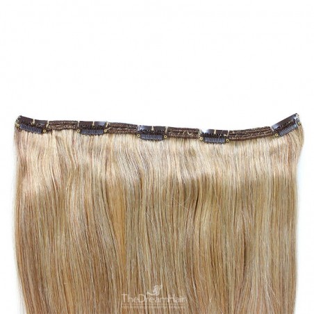 One Piece of Double Weft "Extra-Large", Clip in Hair Extensions, Color #12 (Light Brown), Made With Remy Indian Human Hair