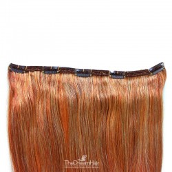 One Piece of Double Weft, Extra Large, Clip-in Hair Extensions, Color #350 (Dark Copper Red), Made With Indian Hair