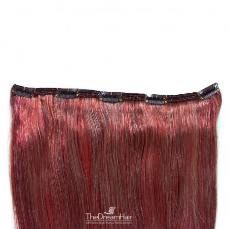 One Piece of Double Weft, Extra Large, Clip-in Hair Extensions, Color #530 (Red Wine), Made With Indian Hair