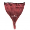 One Piece of Double Weft, Extra Large, Clip-in Hair Extensions, Color #530 (Red Wine), Made With Indian Hair