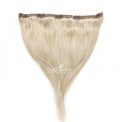 One Piece of Double Weft "Extra-Large", Clip in Hair Extensions, Color #613 (Platinum Blonde), Made With Remy Indian Human Hair