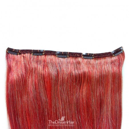 One Piece of Double Weft, Extra Large, Clip-in Hair Extensions, Color #Red, Made With Indian Hair
