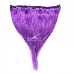One Piece of Double Weft, Extra Large, Clip-in Hair Extensions, Color #Purple, Made With Remy Indian Human Hair