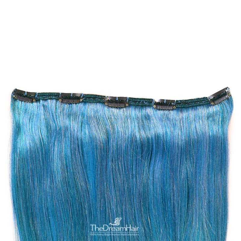 One Piece of Double Weft, Extra Large, Clip-in Hair Extensions, Color #Blue, Made With Remy Indian Human Hair One Piece of Double Weft, Extra Large, Clip-in Hair Extensions, Color #Blue, Made With Remy Indian Human Hair