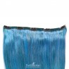 One Piece of Double Weft, Extra Large, Clip-in Hair Extensions, Color #Blue, Made With Remy Indian Human Hair