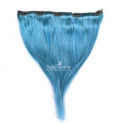 One Piece of Double Weft, Extra Large, Clip-in Hair Extensions, Color #Blue, Made With Remy Indian Human Hair