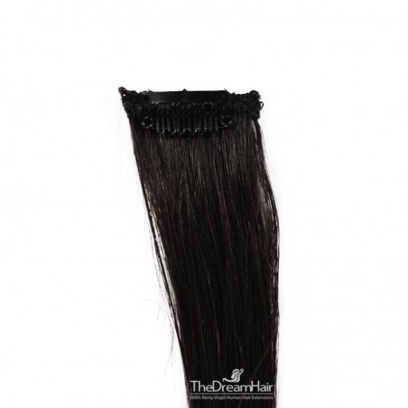 One Piece of Funky Streak Weft, Clip in Hair Extensions, Color #1B (Off Black), Made With Remy Indian Human Hair