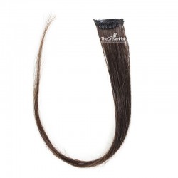 One Piece of Funky Streak Weft, Clip in Hair Extensions, Color #2 (Darkest Brown), Made With Remy Indian Human Hair