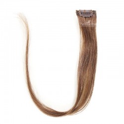 One Piece of Funky Streak Weft, Clip in Hair Extensions, Color #6 (Medium Brown), Made With Remy Indian Human Hair