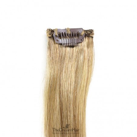 One Piece of Funky Streak Weft, Clip in Hair Extensions, Color #10 (Golden Brown), Made With Remy Indian Human Hair