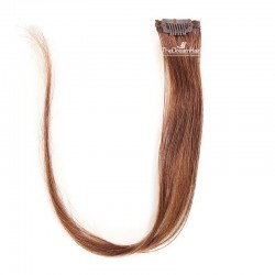 One Piece of Funky Streak Weft, Clip in Hair Extensions, Color #33 (Auburn), Made With Remy Indian Human Hair