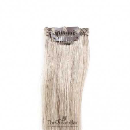 One Piece of Funky Streak Weft, Clip in Hair Extensions, Color #Grey Made With Remy Indian Human Hair
