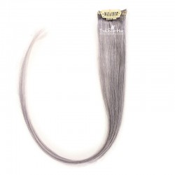 One Piece of Funky Streak Weft, Clip in Hair Extensions, Color #Silver, Made With Remy Indian Human Hair