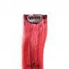 One Piece of Funky Streak Weft, Clip in Hair Extensions, Color #Red, Made With Remy Indian Human Hair