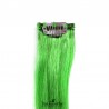 One Piece of Funky Streak Weft, Clip in Hair Extensions, Color #Green, Made With Remy Indian Human Hair