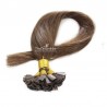 Pre-bonded Hair Extensions, Flat-Tip, Color #4 (Dark Brown), Made With Remy Indian Human Hair