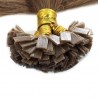 Pre-bonded Hair Extensions, Flat-Tip, Color #6 (Medium Brown), Made With Remy Indian Human Hair