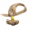 Pre-bonded Hair Extensions, Flat-Tip, Color #12 (Light Brown), Made With Remy Indian Human Hair