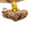 Pre-bonded Hair Extensions, Flat-Tip, Color #27 (Honey Blonde), Made With Remy Indian Human Hair