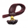 Pre-bonded Hair Extensions, Flat-Tip, Color #99j (Burgundy), Made With Remy Indian Human Hair