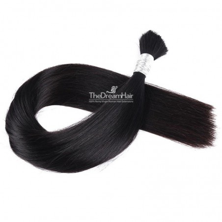Bulk Hair Extensions, Colour #1B (Off Black), Made With Remy Indian Human Hair