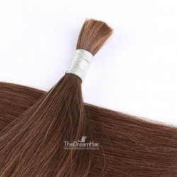 Bulk Hair Extensions, Colour #4 (Dark Brown), Made With Remy Indian Human Hair