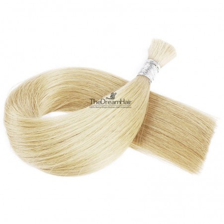 Bulk Hair Extensions, Colour #60 (Lightest Blonde), Made With Remy Indian Human Hair