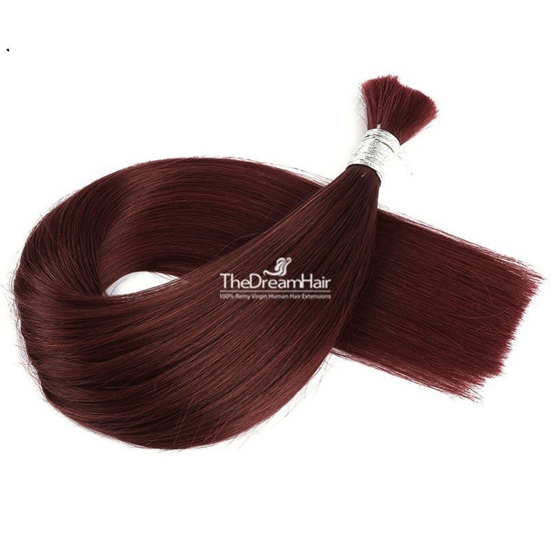 Bulk Hair Extensions, Colour #99j (Burgundy), Made With Remy Indian Human Hair