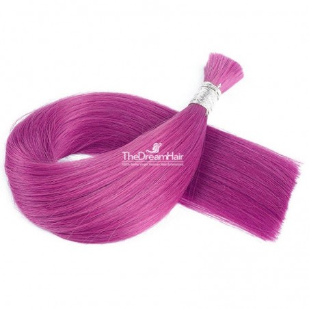 Bulk Hair Extensions, Colour #Pink, Made With Remy Indian Human Hair