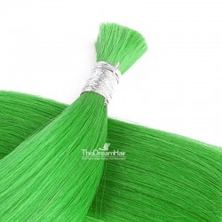 Bulk Hair Extensions, Colour #Green, Made With Remy Indian Human Hair