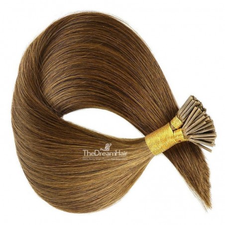 Pre-bonded Hair Extensions, Stick/I-Tip, Color #6 (Medium Brown), Made With Remy Indian Human Hair