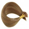 Pre-bonded Hair Extensions, Stick/I-Tip, Color #8 (Chestnut Brown), Made With Remy Indian Human Hair