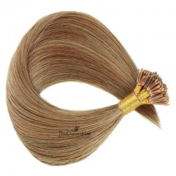 Pre-bonded Hair Extensions, Stick/I-Tip, Color #10 (Golden Brown), Made With Remy Indian Human Hair