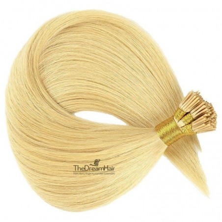 Pre-bonded Hair Extensions, Stick/I-Tip, Color #22 (Light Pale Blonde), Made With Remy Indian Human Hair