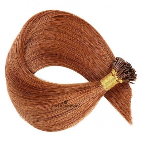 Pre-bonded Hair Extensions, Stick/I-Tip, Color #35 (Red Rust), Made With Remy Indian Human Hair