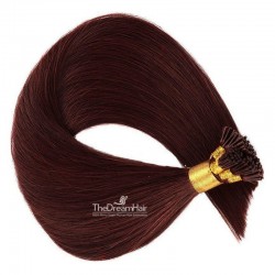 Pre-bonded Hair Extensions, Stick/I-Tip, Color #99j (Burgundy), Made With Remy Indian Human Hair