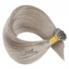 Pre-bonded Hair Extensions, Stick/I-Tip, Color #Grey, Made With Remy Indian Human Hair