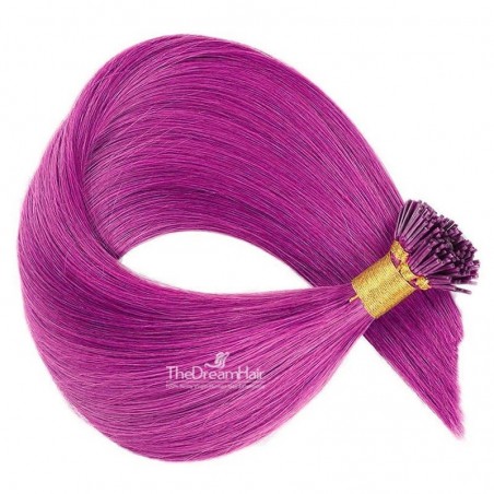 Pre-bonded Hair Extensions, Stick/I-Tip, Color #Pink, Made With Remy Indian Human Hair
