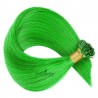 Pre-bonded Hair Extensions, Stick/I-Tip, Color #Green, Made With Remy Indian Human Hair