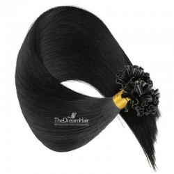 Pre-bonded Hair Extensions, Nail/U-Tip, Color #1 (Jet Black), Made With Remy Indian Human Hair