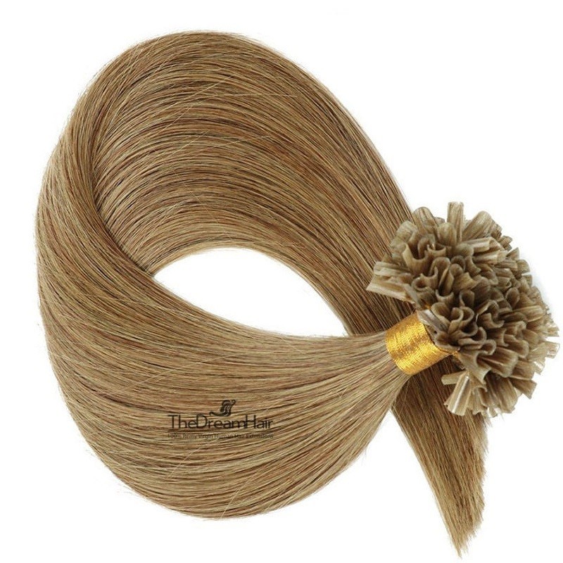 Pre-bonded Hair Extensions, Nail/U-Tip, Color #10 (Golden Brown), Made With Remy Indian Human Hair