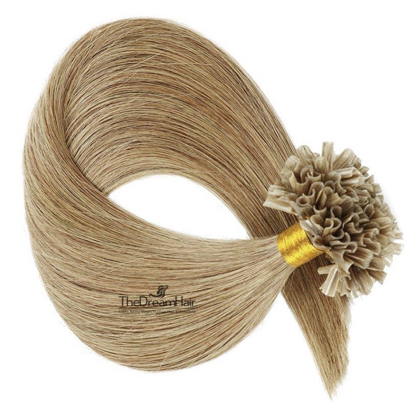 Pre-bonded Hair Extensions, Nail/U-Tip, Color #16 (Medium Ash Blonde), Made With Remy Indian Human Hair