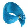 Pre-bonded Hair Extensions, Nail/U-Tip, Color #Blue, Made With Remy Indian Human Hair