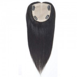 Crown Topper Hair Extensions, Silk Base, Colour 1 (Jet Black), Made With Remy Indian Human Hair